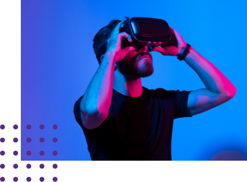 Male in dark shirt with AR googles